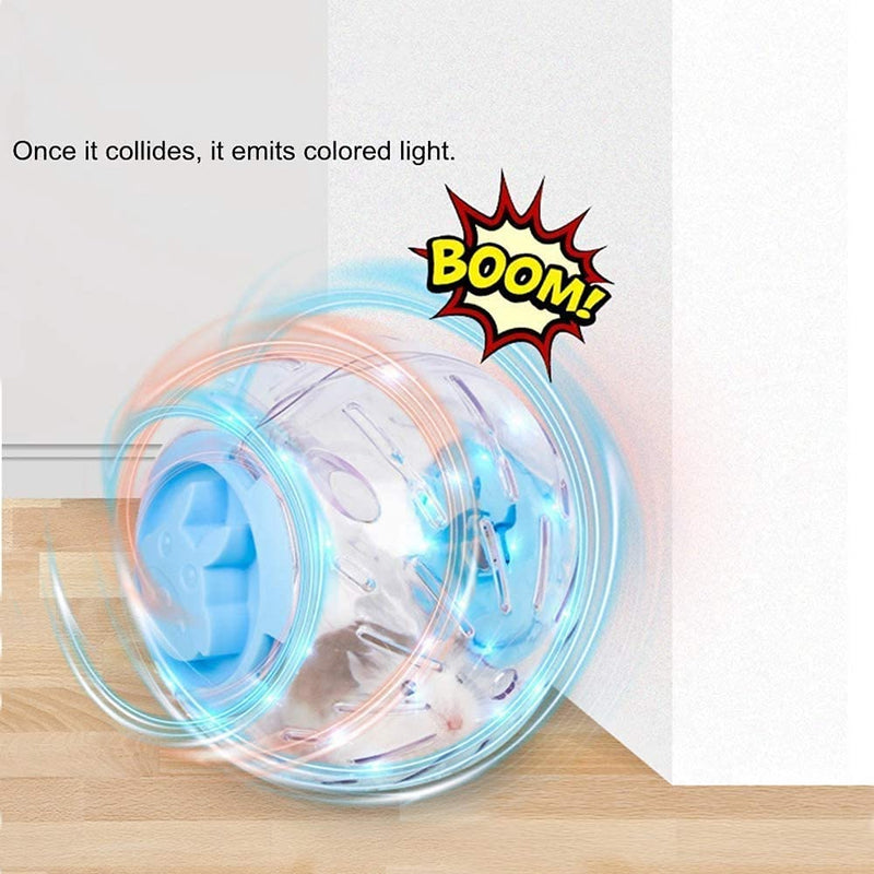 Hamster Running Ball Multi-Size Crystal Running Ball for Hamsters Run-About Exercise Ball Fitness Wheels Small Animal Toys Chinchilla Cage Accessories S 4.92 inch Blue D - BeesActive Australia