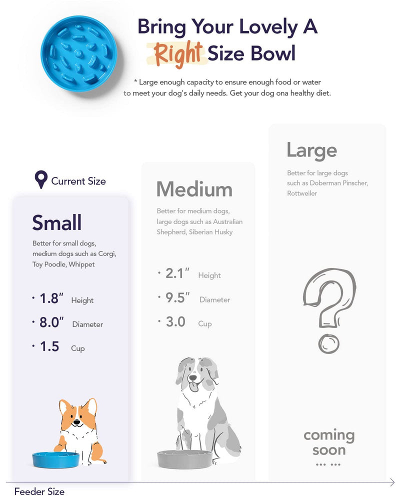 LE TAUCI Dog Bowl Slow Feeder Ceramic, 1.5 Cups Slow Feeding Dog Bowl Small Medium Breed, Puppy Slow Feeder Bow for Fast Eaters, Dog Dishes to Slow Down Eating, Puzzle Dog Food Bowl - BeesActive Australia