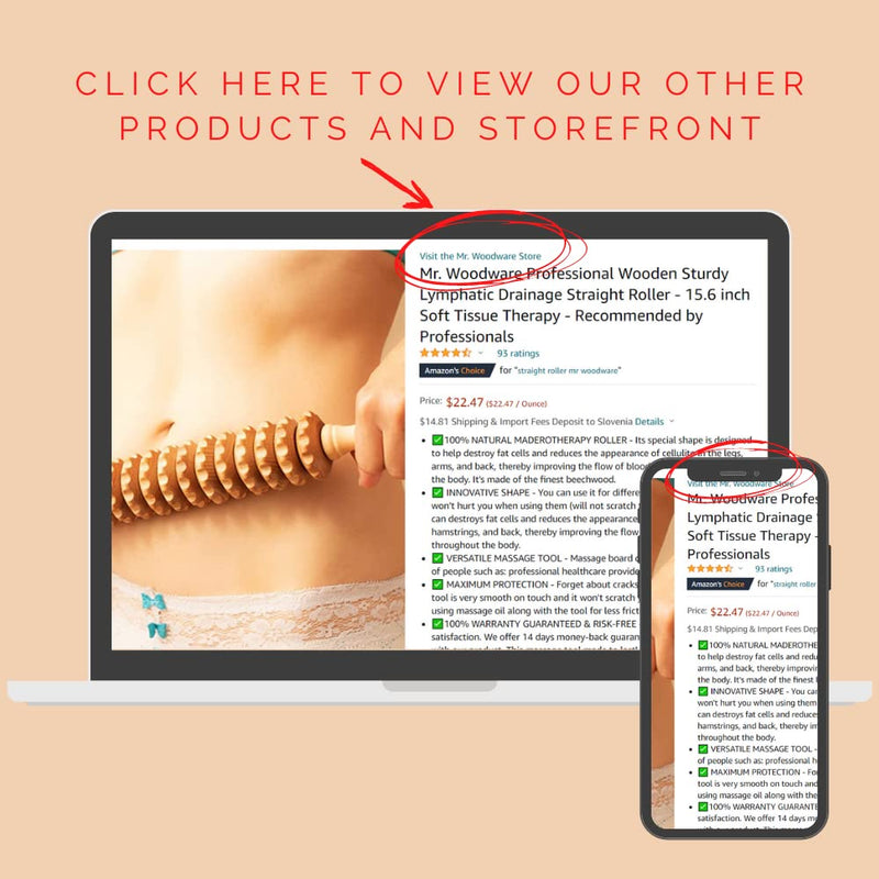 Mr. Woodware Wood Roller Massager for Body - 15.6 inch Lymphatic Drainage Manual Massage Tools for Sculpting, Muscle Shaping, Celulite Remover - Wooden Massage Tool for Manual Maderotherapy Straight Roller - BeesActive Australia