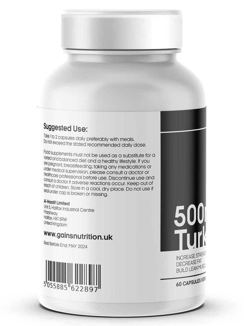 Turkesterone | High Strength 500mg | Anabolic Testosterone Supplement with Hydroxypropyl-β-Cyclodextrin | Ajuga Turkestanica Extract | | Promotes Strength & Muscle Growth - 60 Capsules - BeesActive Australia
