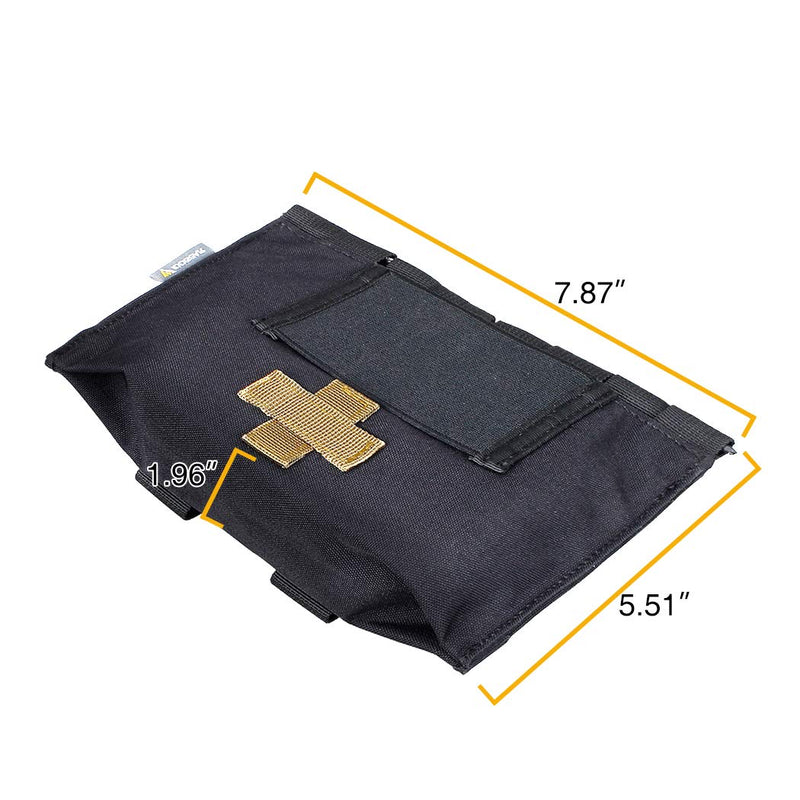 [AUSTRALIA] - IDOGEAR Blow-Out Medical Pouch Small Tactical Medic Pouch First Aid LBT9022 Style Empty Seal Medical Bag 500D Nylon C:Black 