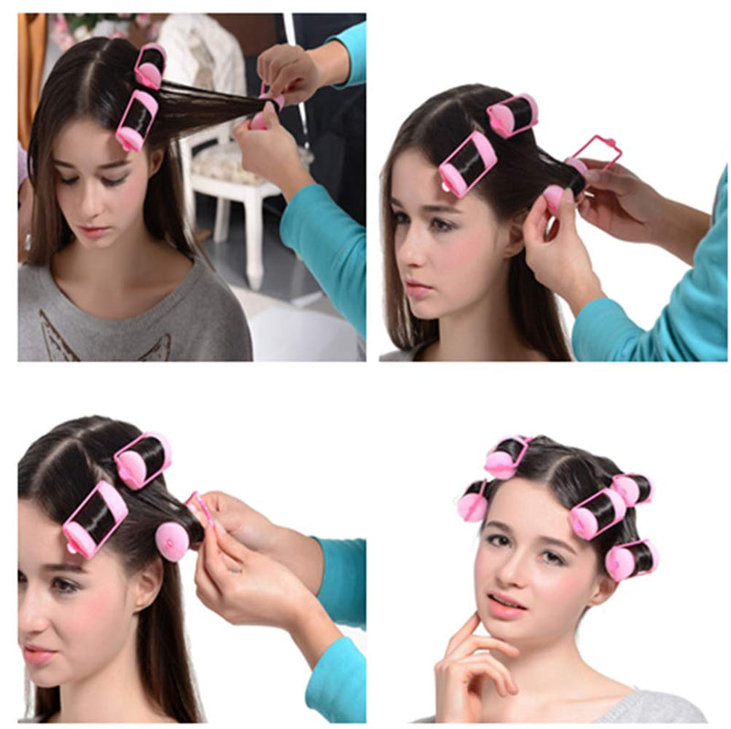 wordmouk 36 Pieces Foam Sponge Hair Rollers Pink Hair Rollers Soft Sponge Curlers DIY Hair Styling Hairdressing Tools for Women Kids (20 mm) - BeesActive Australia
