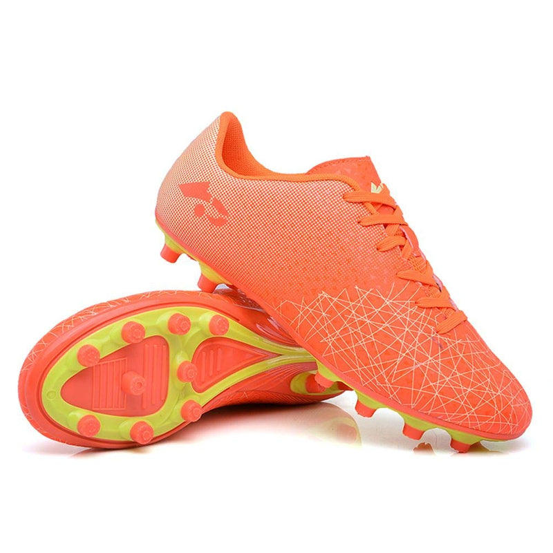 WELRUNG Men's Women's AG Sports Soccer Cleats Training Shoes Non-Slip Wear Resistant for Children 6 Women/5 Men Orange - BeesActive Australia