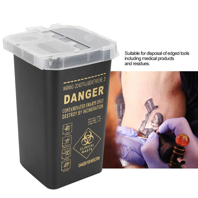 Disposable Sharps Container for Razor Blades, Medical Waste, Needles and Syringes, 1 Liter(Black) - BeesActive Australia