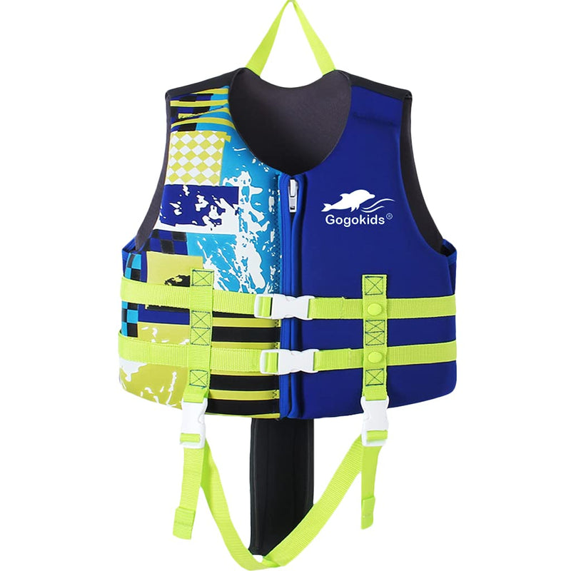 Kids Swim Vest -Baby Swimming Jacket Printed Float Swim Vest Buoyancy Swimwear with Adjustable Safety Strap, Suitable for 2-9 Year Blue-print S/2-3 Years - BeesActive Australia