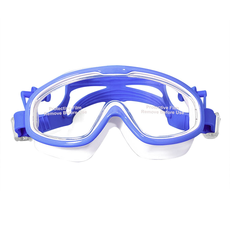 Kids Swim Goggles, Snorkel Diving Mask, 180° Panoramic Swim Mask, Anti-Fog Swimming Goggles for Child 3-14 Years Blue - BeesActive Australia