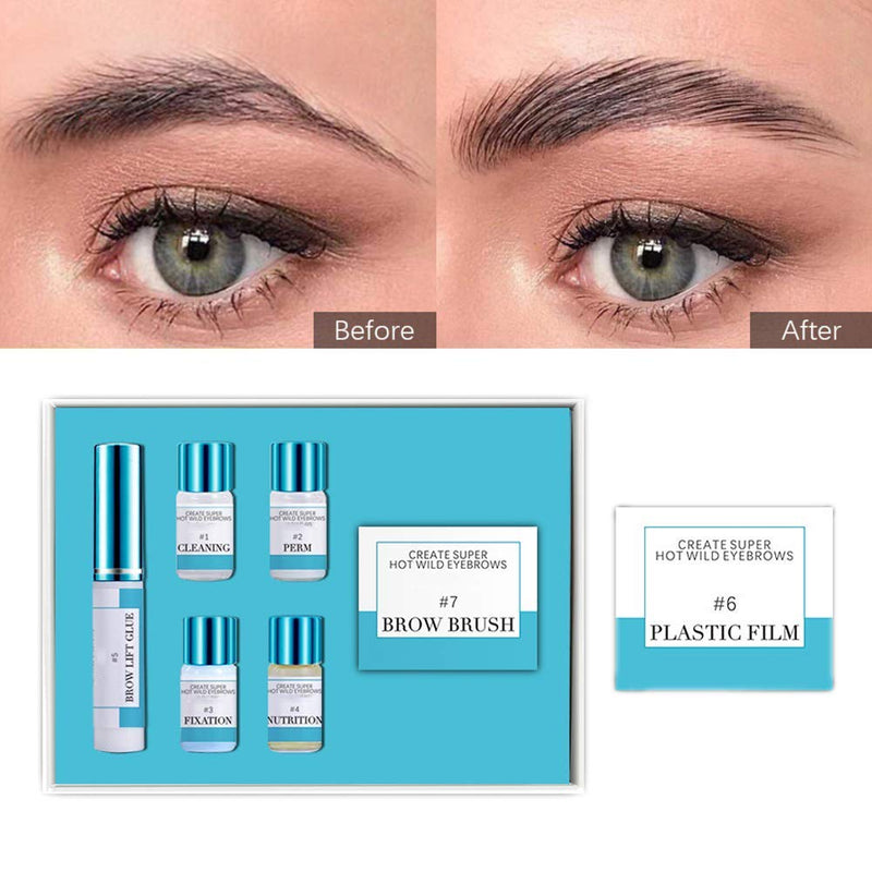 Brow Lamination Kit, Professional Eyebrow Lift Kit, DIY Perm for Brows, Perfect For Eyebrow Salon at Home, Easy to Use, Long Lasting Trendy Fuller Brow Look, Comes with Y Brush and Film - BeesActive Australia