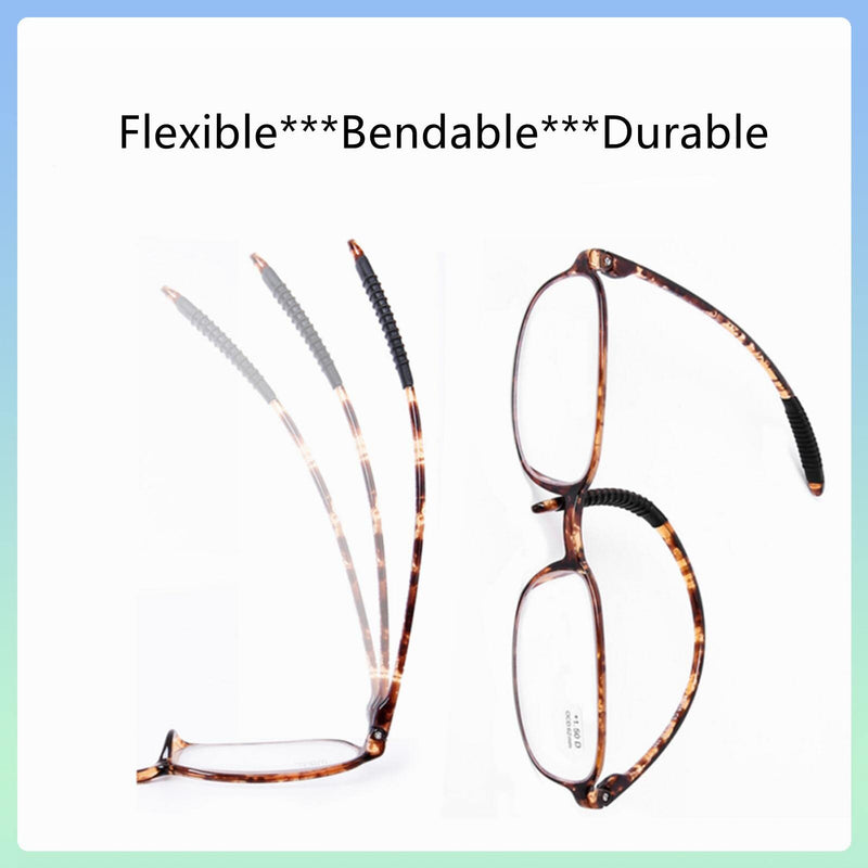 DOOViC Lightweight Reading Glasses Blue Light Blocking Flexible Tr90 Frame TR259 C5 Tortoiseshell 1.75 x - BeesActive Australia