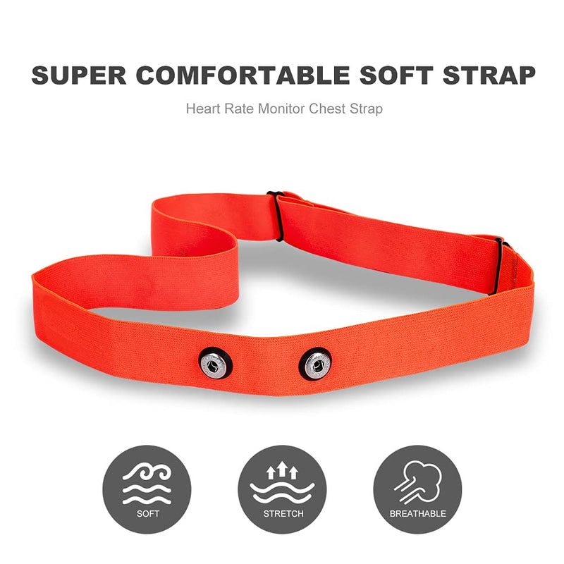 Heart Rate Monitor Replacement Chest Strap Orange Medium - BeesActive Australia