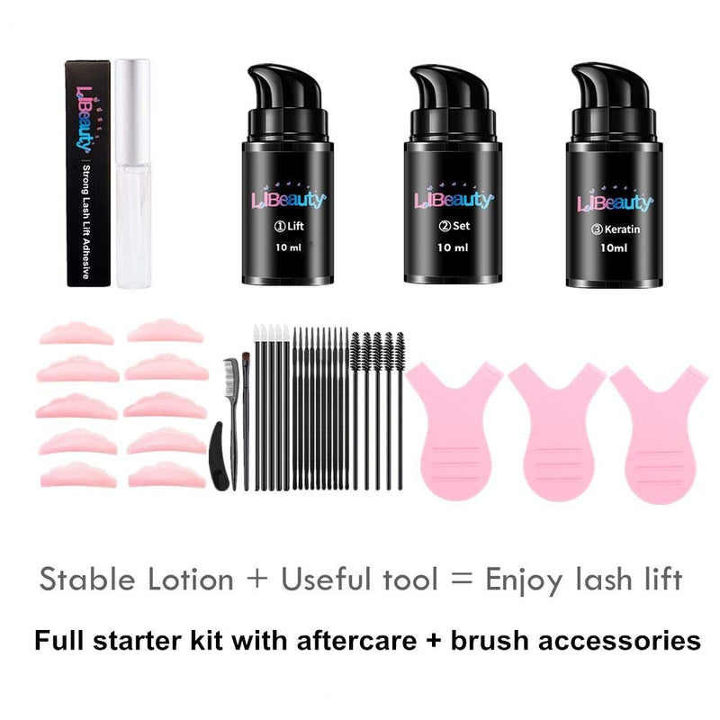 Libeauty Lash Lift Kit, Eyebrow Lamination Eyelash Perming Kit Professional 3 Minutes Lash Lifting with Big 10 ml Airless Pump Won't Break and Whole Lash Lift Tools DIY at Home White - BeesActive Australia