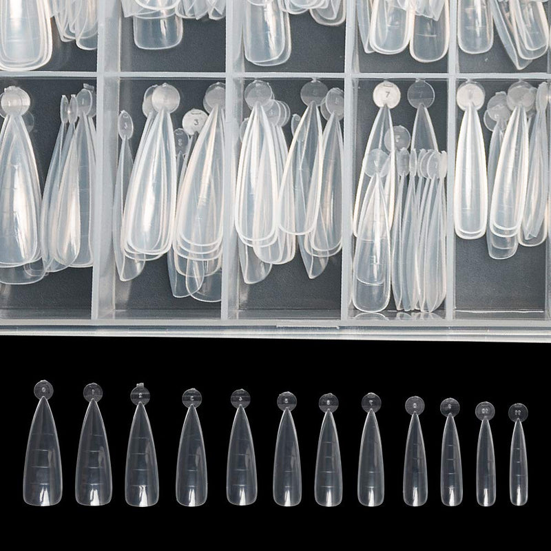 Vcedas Dual Forms for Poly Nail Gel Stiletto Shape Dual System Nail Form Molds Nail Tips 120 PCS Clear UV Gel Tools Extension Forms for Acrylic Nails #4 - BeesActive Australia