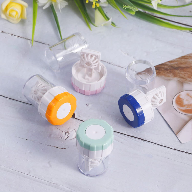 5 Pcs Contact Lens Barrel Cases, Contact Lens Cleaner Contact Washer Manual Rotation Contact Lens Cleaning Container for Eyes Care Classic style - BeesActive Australia