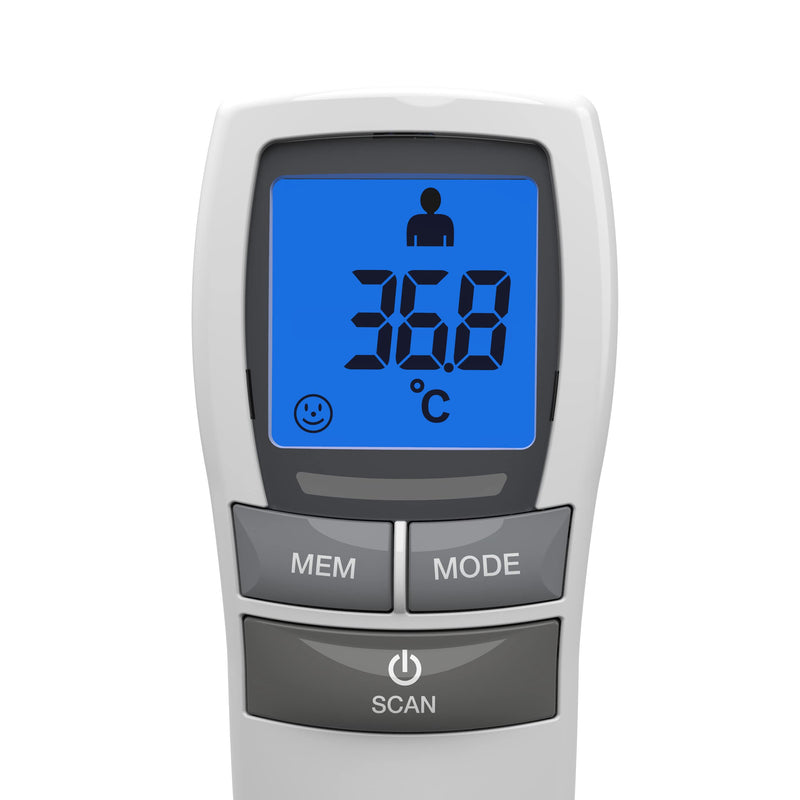 Salter TE-250-EU No Touch Infrared Thermometer, Forehead Mode, Objects and Liquids, Night Mode, Fever Alarm, 30 Memory Recall, One Second Reading, Backlit Display, For Babies/Adults, Instant/Accurate No Touch Thermometer - BeesActive Australia