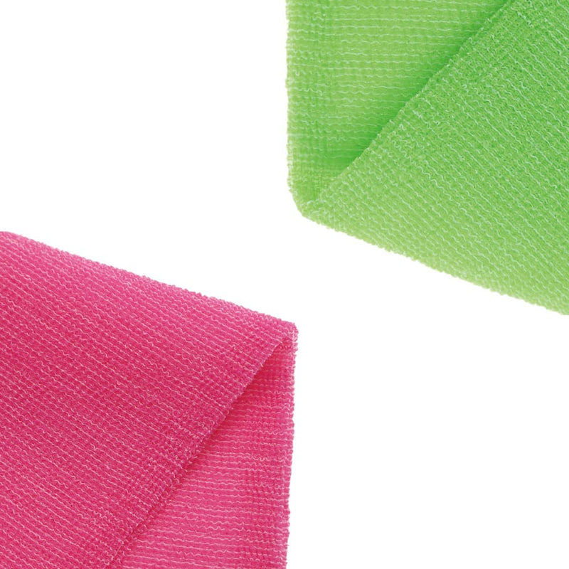 Extra Rough, Exfoliating Washcloth [Made in Japan] Exfoliating Towel Special Texture Makes Fluffy Foam Lather, Back Scrubber, Dead Skin Cell Remover [Loofah for Women and Men] (2pcs Set(Green, Pink)) 2pcs Set(green, Pink) - BeesActive Australia