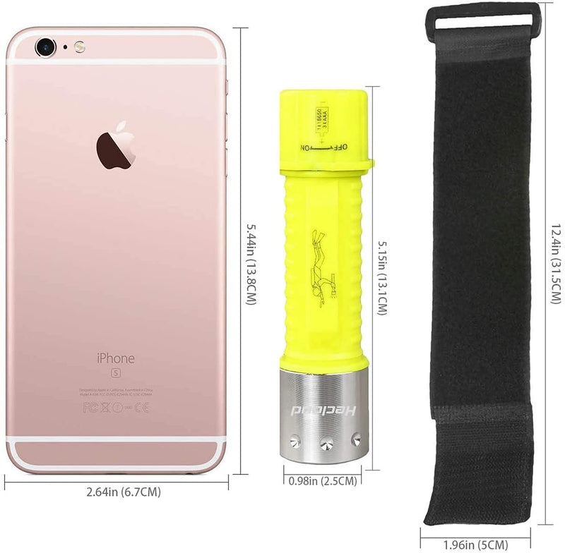WishDeal 2 Pack Diving Flashlight with Rechergeable Power Underwater LED Scuba Dive Lights Super Bright IPX8 Waterproof 3 Modes for Outdoor Activities with Charger - BeesActive Australia