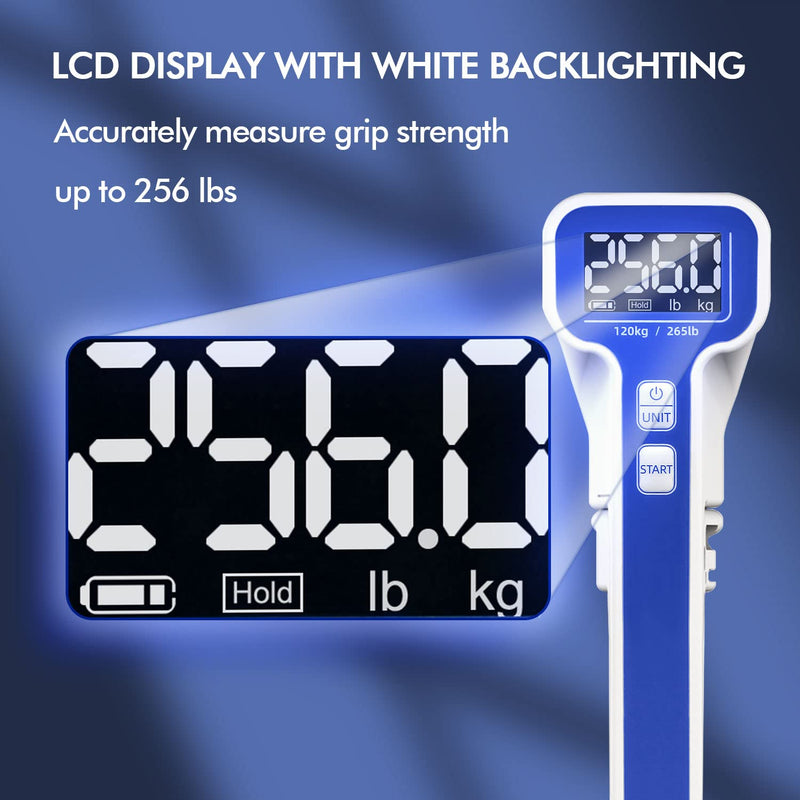 New Grip Strength Tester 265lb/120kg, Digital Hand Dynamometer FDA Register with Backlit LCD for Grip Strength Testing and Training - BeesActive Australia