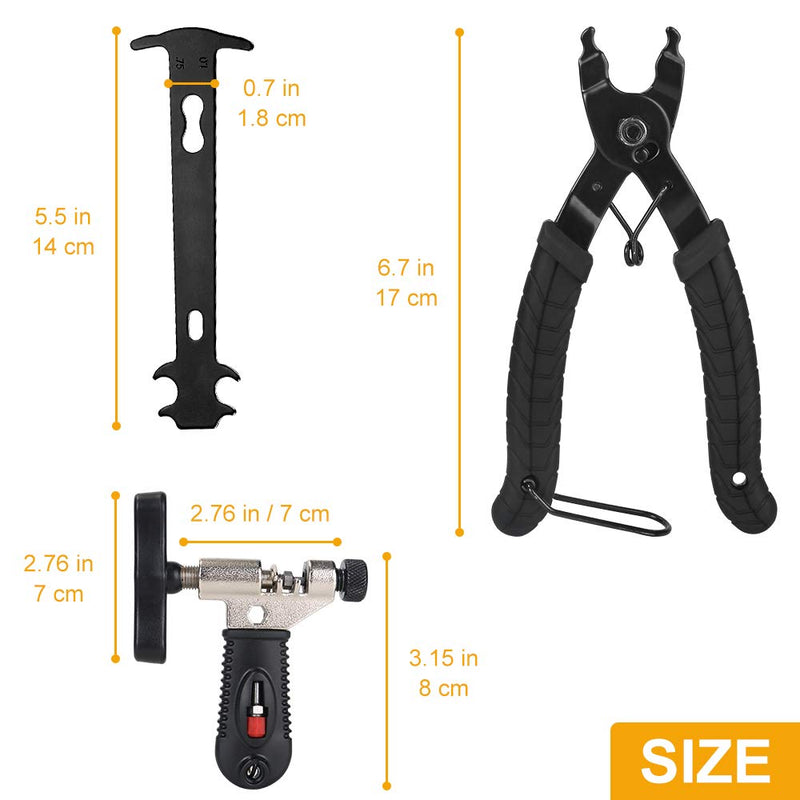 WOTOW Bicycle Chain Repair Tool Kit, Cycling Bike Master Link Pliers Remover & Chain Breaker Splitter Cutter & Chain Wear Indicator Checker & Reusable Missing Connector for 6/7/8/9/10 Speed Chain - BeesActive Australia