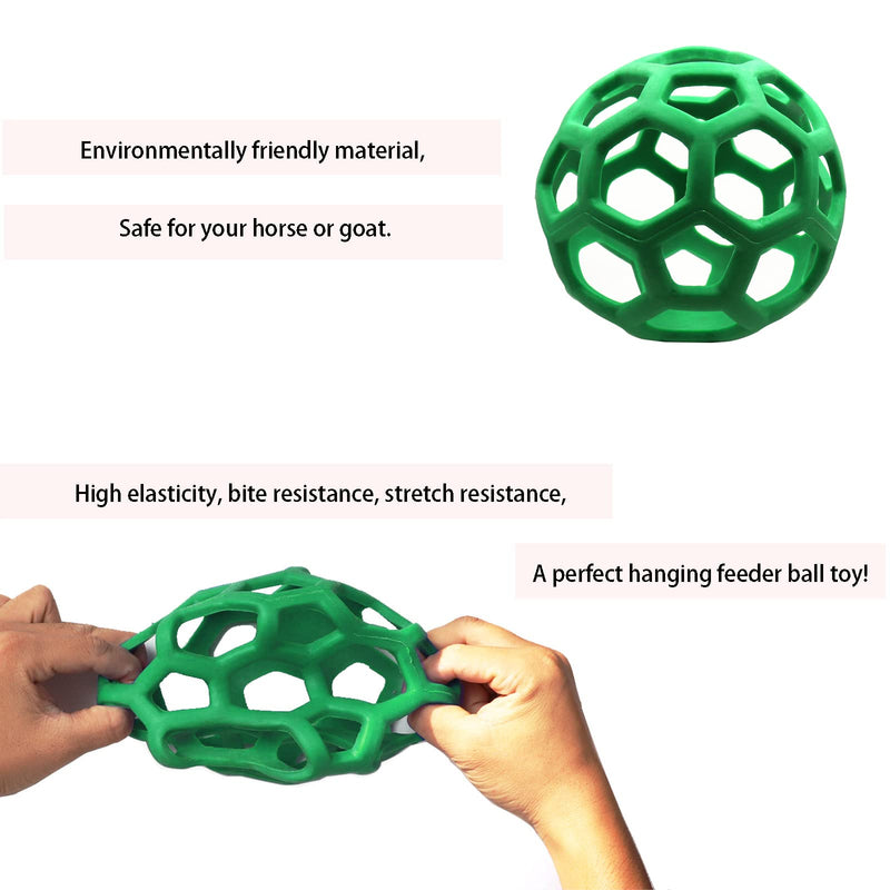 2pcs Horse Treat Ball Hay Feeder Toy Ball Hanging Feeding Toy for Horse Horse Goat Sheep Relieve Stress, Horse Stable Stall Paddock Rest Green - BeesActive Australia