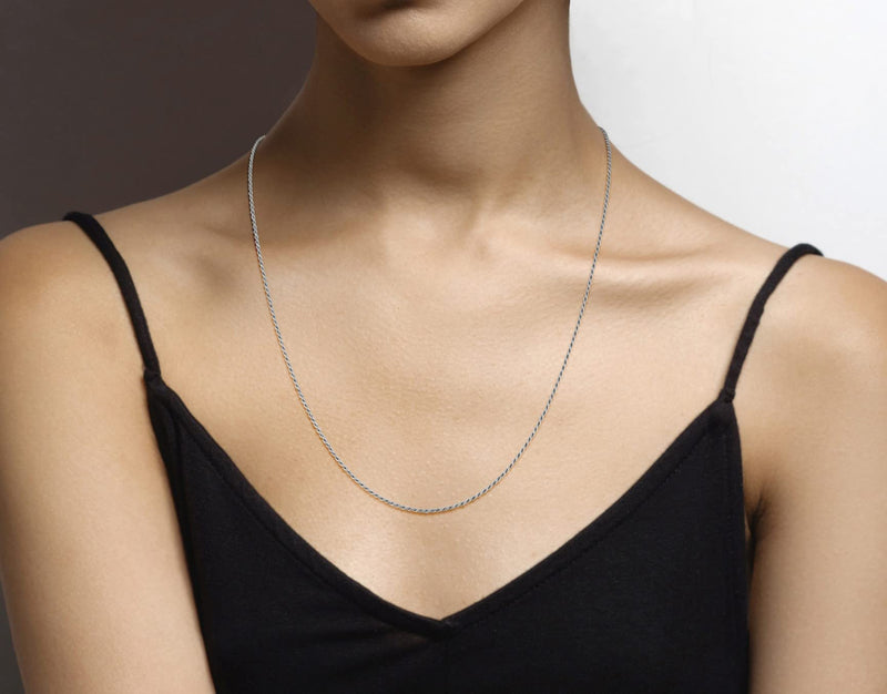 Miabella Solid 925 Sterling Silver Italian 1.5mm Diamond-Cut Rope Chain Necklace for Women Made in Italy Length 24 Inches - BeesActive Australia