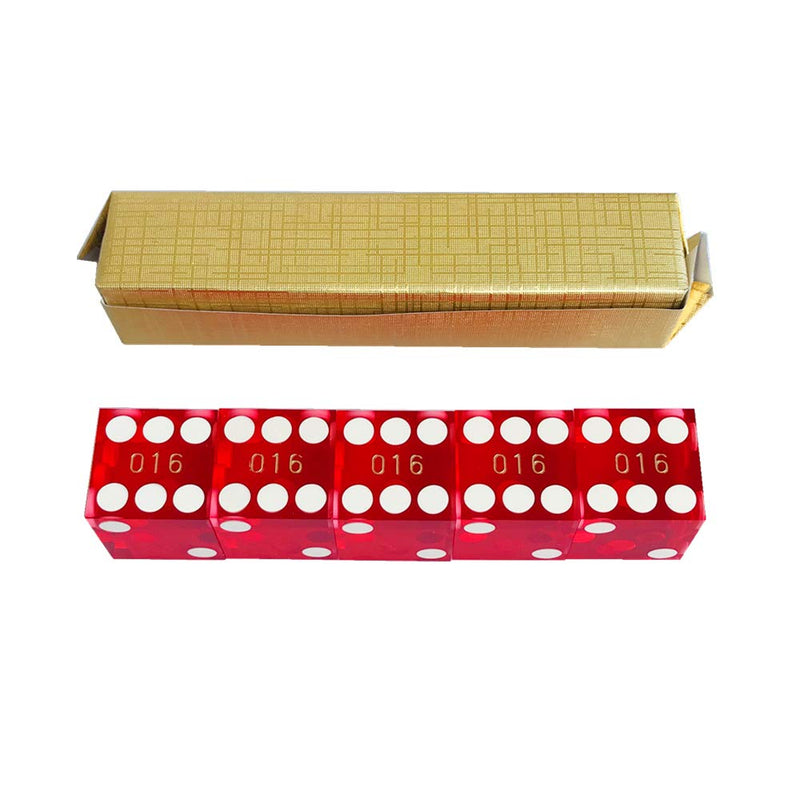 Yuanhe Grade AAA Precision 16mm Serialized Casino Craps Dice with Razor Edges and Corners, 5dices per Set - BeesActive Australia