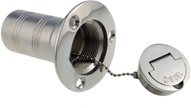 ISURE MARINE 1-1/2"(38mm) Boat Gas/Fuel/Diesel/Water/Waste Deck Fill/Filler with Keyless Cap 1-1/2" Marine Mirror- Polished 316 Stainless Steel Hardware for Boat Yacht Caravan DIESEL 1-1/2" - BeesActive Australia