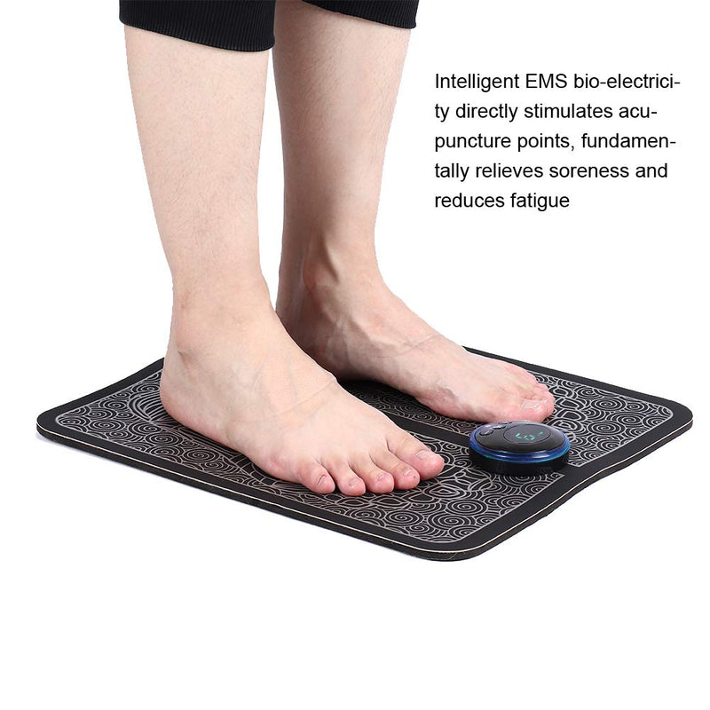 Electric Foot Massager, EMS Massage Pad Feet Acupuncture Stimulator Mat for Men Women, Relax Stiffness Muscles - 6 Modes (Charging Type) Charging Type - BeesActive Australia