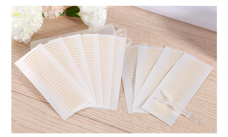 240Pairs(120Pairs Slim+120 Pairs Wide) Lace Style Natural Invisible Single Sided Double Eyelid Tape Self-Adhesive Eyelid Stickers Instant Eye Lift Strips With Y Fork for Hooded Mono-eyelid(Skin Color) - BeesActive Australia