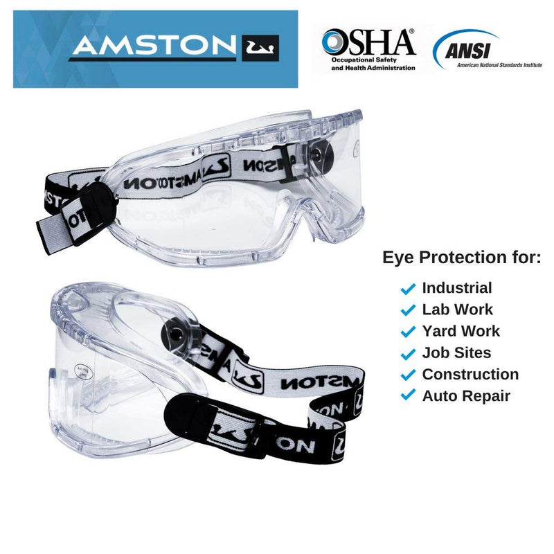 Amston Safety Goggles, OSHA and ANSI Z87.1 Compliant Protective Eyewear 1 - BeesActive Australia