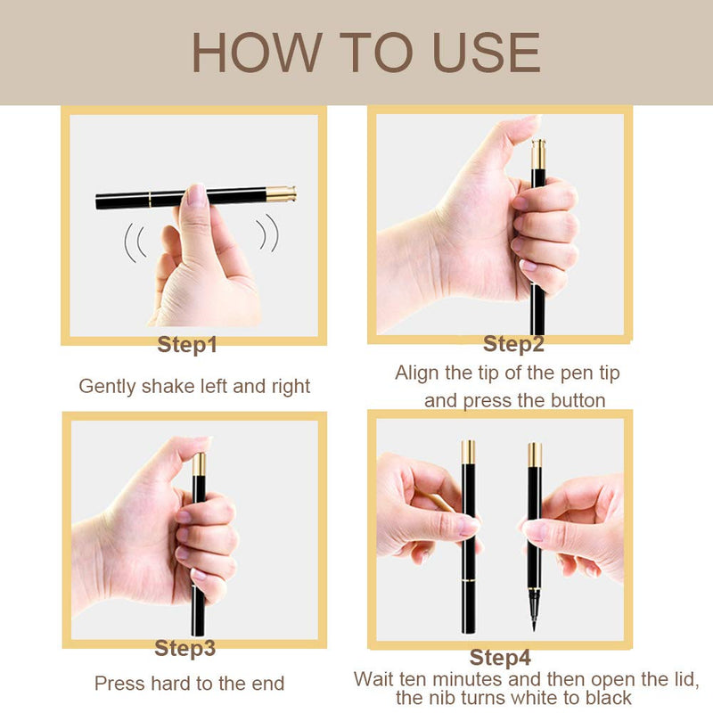 Waterproof Liquid Magic Eyeliner Pen - Self-Adhesive Natural Look Black Eyes Liner,Works with Most of Regular False Lashes 1 pack - BeesActive Australia