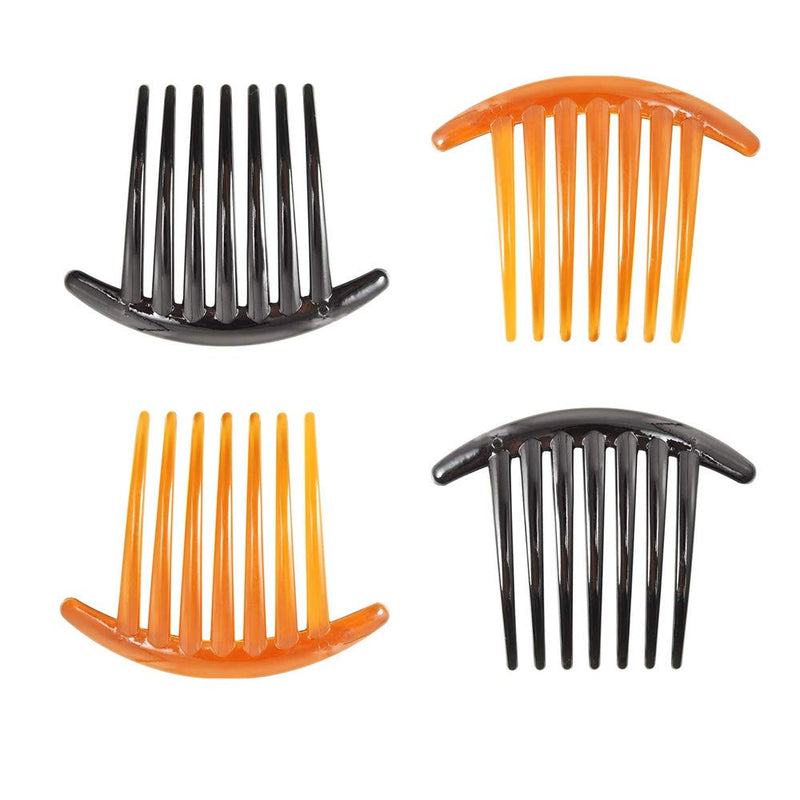 12 Pieces Hair Combs Slides Hair Combs Hair Side Comb Set Hair Clip Combs Hair Slides for Women Girls (Black and Brown) - BeesActive Australia