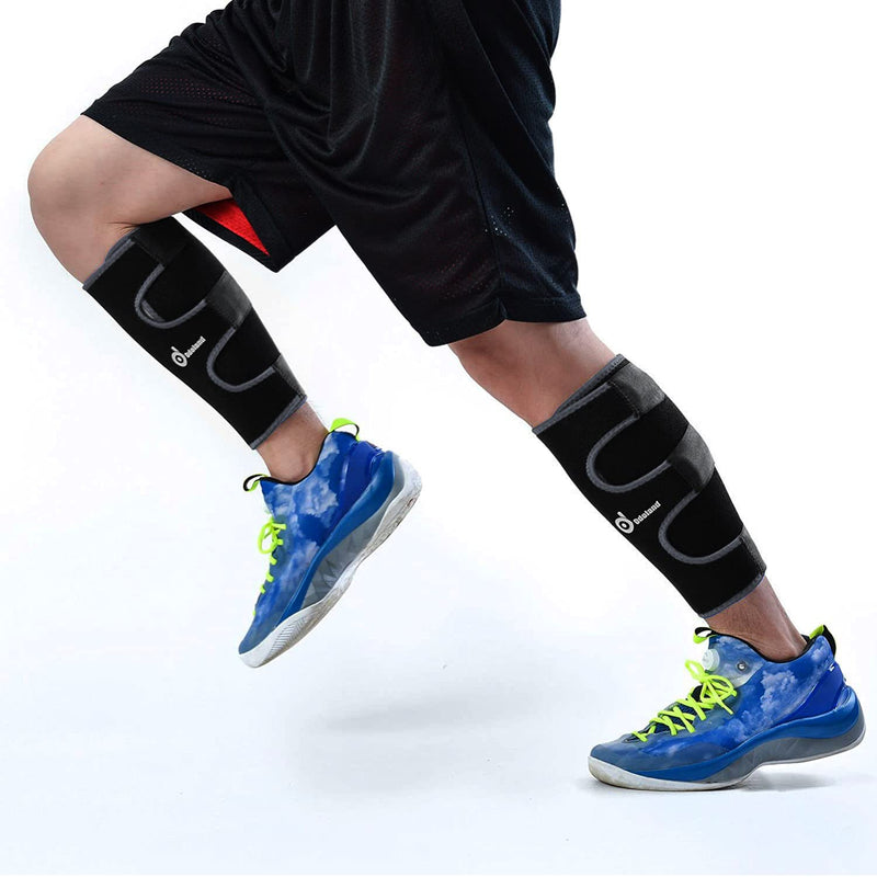 Odoland Calf Compression Sleeve Calf Brace for Calf Pain Relief Strain, Sprain, Tennis Leg and Calf Injury - Guard Leg and Adjustable Shin Splints Support for Sport Recovery Fitness and Running #2 Black - BeesActive Australia