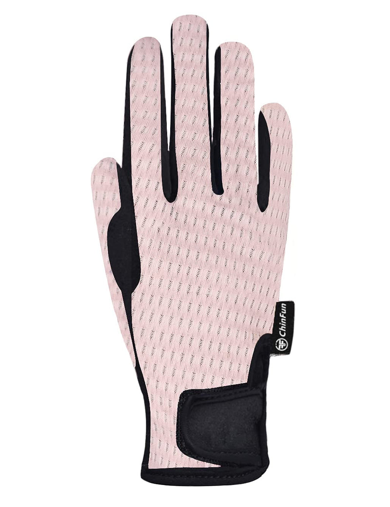 ChinFun Kids Horse Riding Gloves Boys & Girls Equestrian Horseback Gloves Children Youth Outdoor Mitts Perfect for Biking Cycling Gardening Mesh-Pink S (Age 6-8) - BeesActive Australia