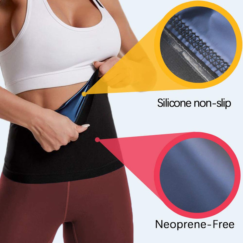 Waist Trimmer for Women Sauna Slimming Belt Sweat for Weight Loss Blue Small - BeesActive Australia