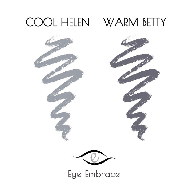 Eye Embrace Light Gray Eyebrow Pencils: Warm Betty & Cool Helen 2 Pack Bundle - Waterproof, Double-Ended Automatic Angled Tip & Spoolie Brush, Cruelty-Free - BeesActive Australia