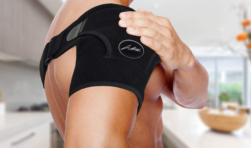Dr. Arthritis Doctor Developed Shoulder Support/Shoulder Strap/Shoulder Brace & Handbook (Black) Black - BeesActive Australia