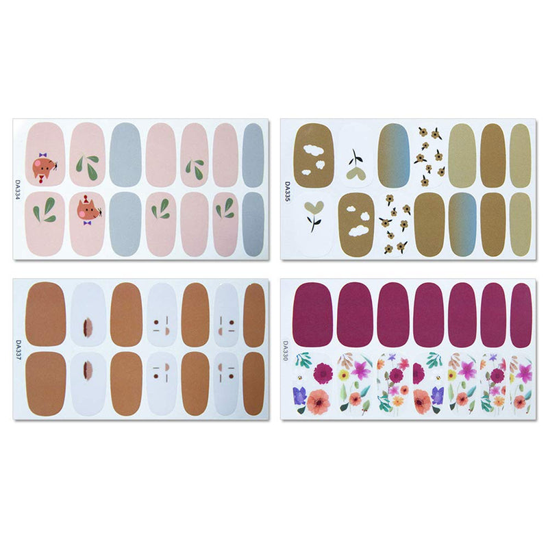 WOKOTO 10 Sheets Flower Nail Polish Wraps Strips Set with 1Pc Nail File Self-Adhesive Nail Art Stickers Decals Tips Manicure Kit for Women KIT1 - BeesActive Australia