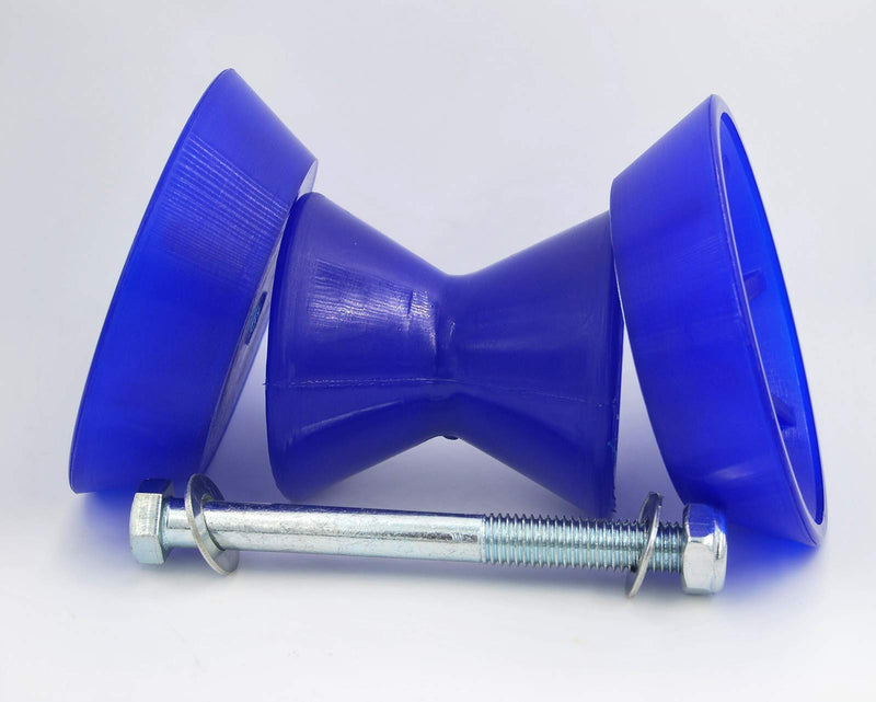 COLOFULWAY 3" Boat Trailer Bow Bell Roller Assembly with 1/2" Shaft fits 3" Bracket, Poly Blue - BeesActive Australia