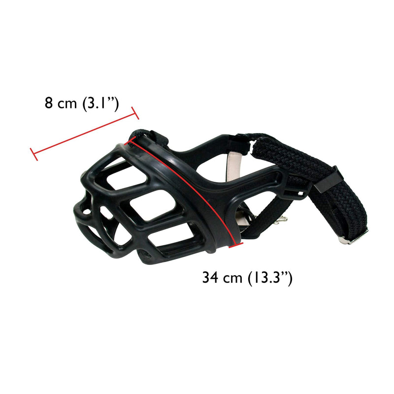 ZEUS Alpha TPR Muzzle for Dogs, Comfort Fit Design Prevents Biting, Barking and Chewing, Black Large - BeesActive Australia