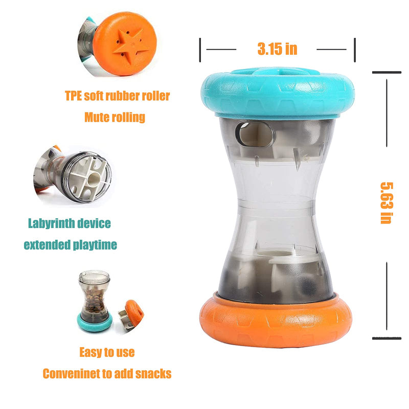 Treat Dispensing Puzzle Toys for Small Dogs,Interactive Chase Toys,Slow Feeder,Perfect Alternative to Slow Feeder Dog Bowls to Improves Pets Digestion,Barbell-Shaped Dog Toys - BeesActive Australia