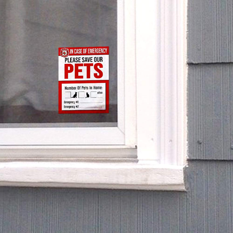 IT'S A SKIN Pet Rescue Sticker Fire Safety - Window Sticker - Save Our Pets Emergency Pet Window Decal - Dog Cat Pet Durable Laminate 4x5-4 Pack - BeesActive Australia