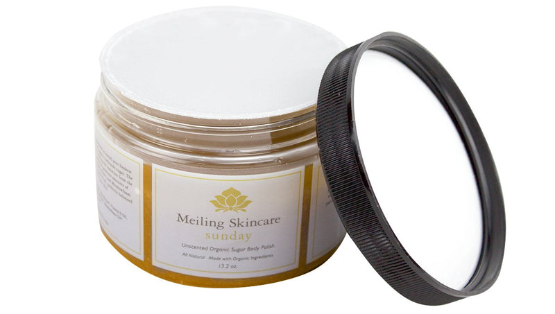 Sunday Organic Body Scrub w Unscented Organic Turbinado Sugar Shea Butter, Rosehip, Jojoba, Camellia Seed, and Meadowfoam oil - BeesActive Australia