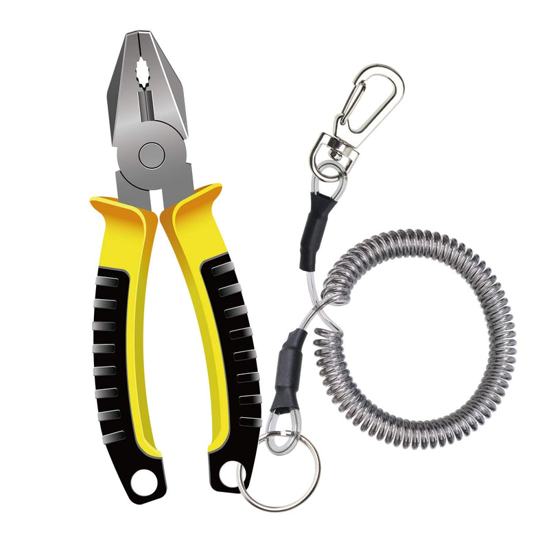 Mini Skater Fishing Coil Lanyard Fishing Tool Retractable Plastic Safe Rope Wire for Securing Fishing Pliers, Kayak, Surfing, Boating and Wading,1Pcs (Spiral Length:6 inch) - BeesActive Australia