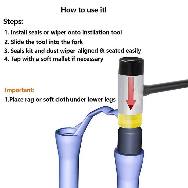 Dust Seal Installation Tool Fork Dust Seal Driver Dust Wiper Installation Tool Guide Compatible for Fox Rockshox Suspension Fork Lower Leg in 30mm 32mm 34mm 35mm 36mm 40mm Size 30 - BeesActive Australia
