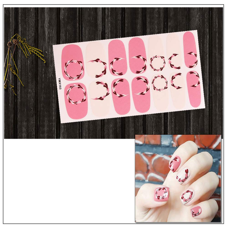 SILPECWEE 8 Sheets Self-Adhesive Nail Art Stickers Decals Tips and 1Pc Nail File Solid Color Design Nail Polish Wraps Strips Manicure Strips Set - BeesActive Australia