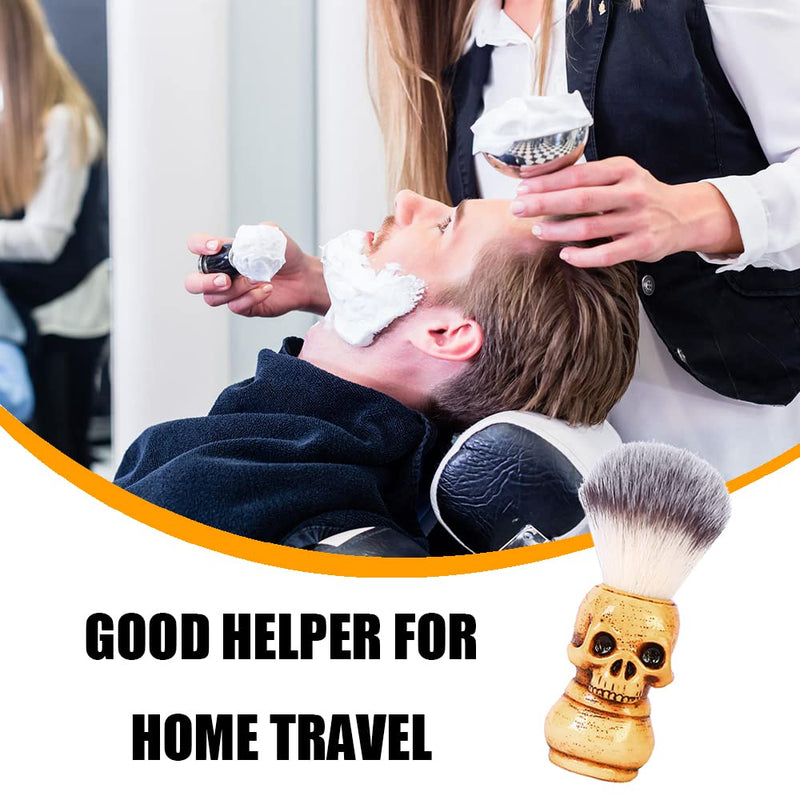 Skull Head Handle Shaving Brushs Barber Salon Beard Shaving Brushs Mens Grooming Tools for Men's Day Facials - BeesActive Australia
