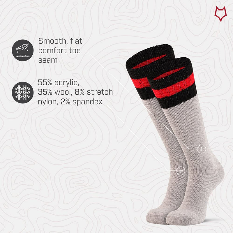 Fox River Men's Standard Outdoorsox Extra-Heavyweight Boot & Field Mid-Calf Socks Large Grey - BeesActive Australia