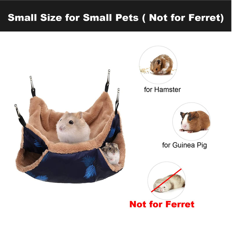 Petmolico Small Pet Hanging BunkBed Warm Hammock Bed Cage Accessories Bedding Hideout Playing Sleeping for Parrot Sugar Glider Ferret Squirrel Hamster Rat Navy Blue - BeesActive Australia