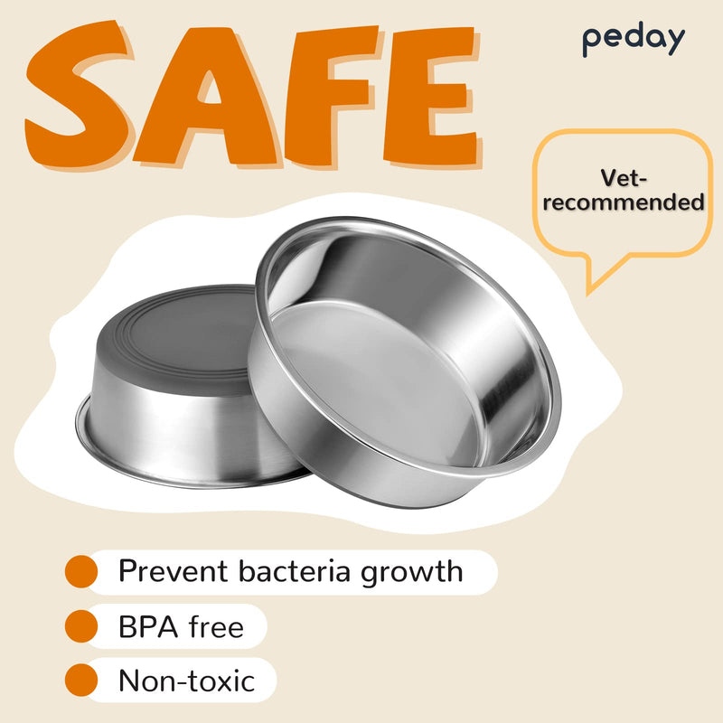 PEDAY Stainless Steel Dog Bowls with Nonslip Bottom, Pack of 2 Toy Dog Breeds - BeesActive Australia