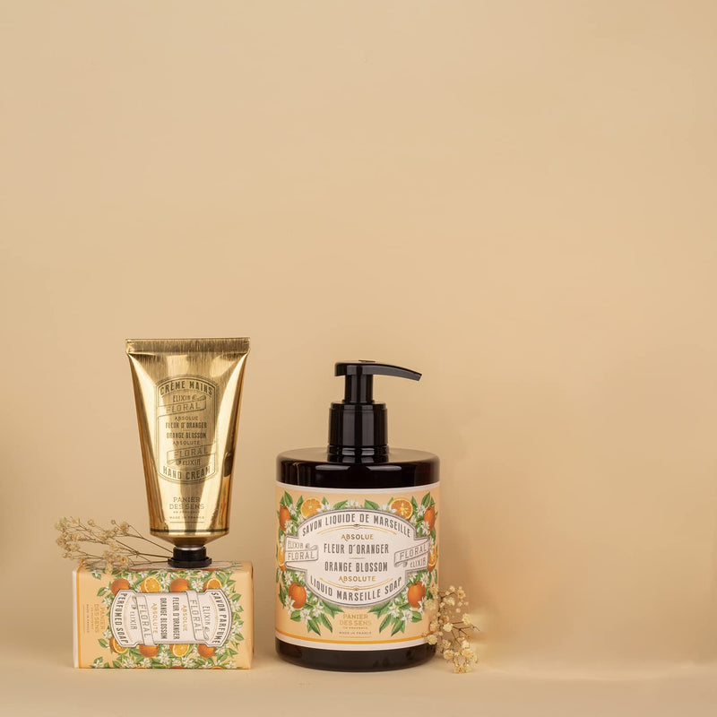 Panier des Sens - Marseille Liquid Hand Soap - Orange Blossom Hand Wash - Moisturizing Soap with Coconut Oil - Bathroom & Kitchen Refillable Soap - 96% Natural Ingredients Made in France - 16.9 Fl.oz - BeesActive Australia