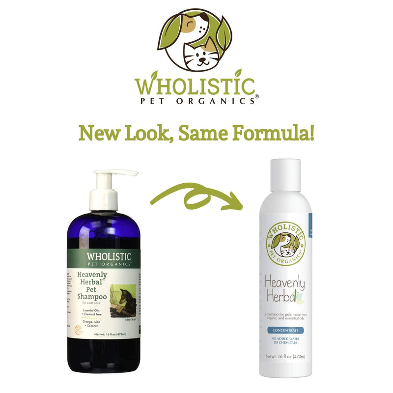 Wholistic Pet Organics Pet Shampoo Concentrate: Heavenly Herbal Organic Dog Shampoo and Conditioner - All Natural Puppy and Cat Shampoo for Dry, Itchy Skin, Allergies, Dandruff - Flea Shampoo - 16 Oz - BeesActive Australia